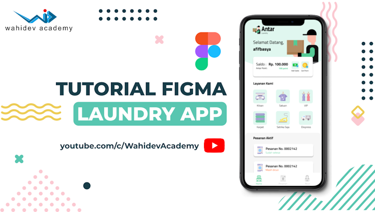 UI Design/Prototyping Laundry App dengan Figma